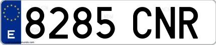 Ejemplo de matrícula española 8285 CNR