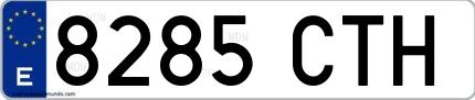 Ejemplo de matrícula de coche ordinaria 8285 CTH