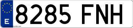 Ejemplo de matrícula de coche ordinaria 8285 FNH