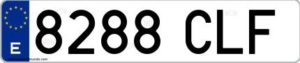 Ejemplo de matrícula española 8288 CLF