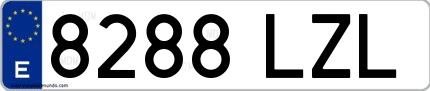 Ejemplo de matrícula española 8288 LZL