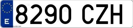 Ejemplo de matrícula española 8290 CZH