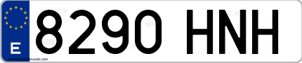 Ejemplo de matrícula de coche ordinaria 8290 HNH