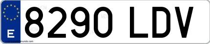 Ejemplo de matrícula española 8290 LDV
