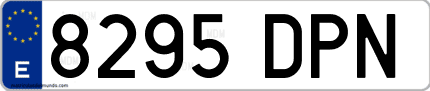 Ejemplo de matrícula de coche ordinaria 8295 DPN