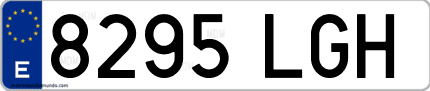 Ejemplo de matrícula de coche ordinaria 8295 LGH