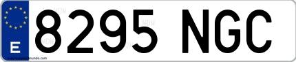 Ejemplo de matrícula española 8295 NGC