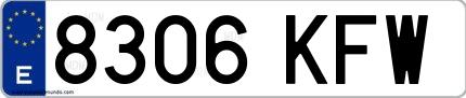 Ejemplo de matrícula española 8306 KFW