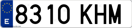 Ejemplo de matrícula de coche ordinaria 8310 KHM