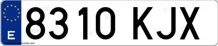 Ejemplo de matrícula española 8310 KJX
