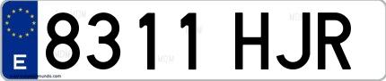 Ejemplo de matrícula española 8311 HJR
