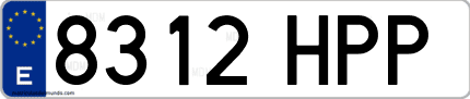 Ejemplo de matrícula de coche ordinaria 8312 HPP