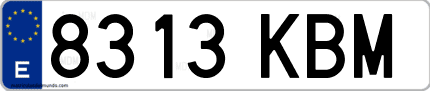 Ejemplo de matrícula de coche ordinaria 8313 KBM