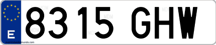 Ejemplo de matrícula de coche ordinaria 8315 GHW