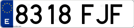 Ejemplo de matrícula de coche ordinaria 8318 FJF