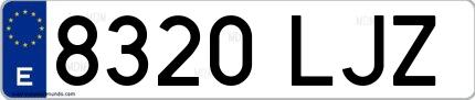 Ejemplo de matrícula española 8320 LJZ