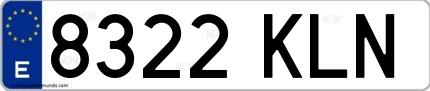 Ejemplo de matrícula española 8322 KLN