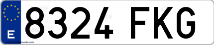 Ejemplo de matrícula de coche ordinaria 8324 FKG