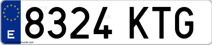 Ejemplo de matrícula de coche ordinaria 8324 KTG