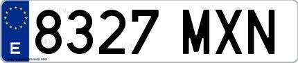 Ejemplo de matrícula española 8327 MXN
