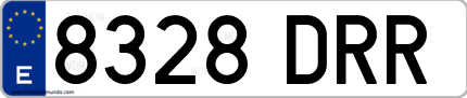 Ejemplo de matrícula de coche ordinaria 8328 DRR