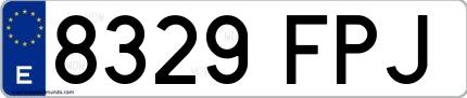 Ejemplo de matrícula española 8329 FPJ