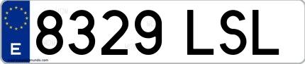 Ejemplo de matrícula española 8329 LSL