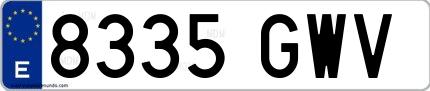 Ejemplo de matrícula española 8335 GWV