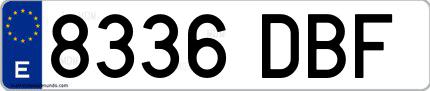 Ejemplo de matrícula española 8336 DBF