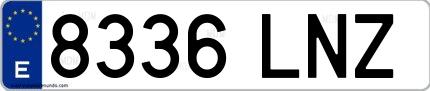 Ejemplo de matrícula española 8336 LNZ
