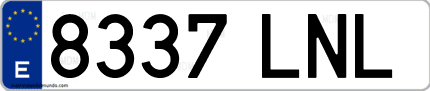 Ejemplo de matrícula de coche ordinaria 8337 LNL