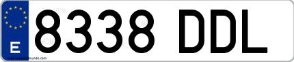 Ejemplo de matrícula española 8338 DDL