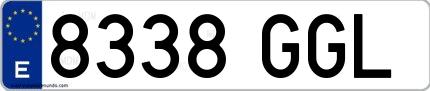 Ejemplo de matrícula española 8338 GGL