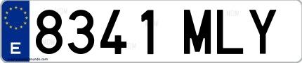 Ejemplo de matrícula española 8341 MLY