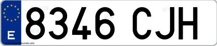 Ejemplo de matrícula española 8346 CJH