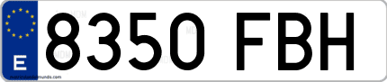 Ejemplo de matrícula de coche ordinaria 8350 FBH