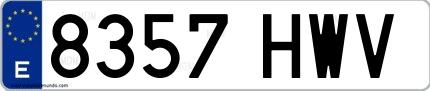 Ejemplo de matrícula española 8357 HWV
