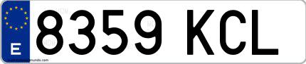 Ejemplo de matrícula española 8359 KCL