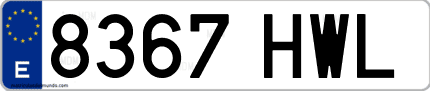 Ejemplo de matrícula de coche ordinaria 8367 HWL