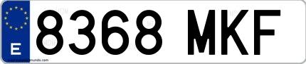 Ejemplo de matrícula española 8368 MKF