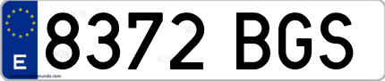 Ejemplo de matrícula de coche ordinaria 8372 BGS
