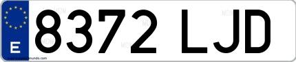 Ejemplo de matrícula española 8372 LJD