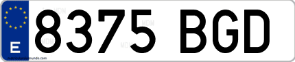 Ejemplo de matrícula de coche ordinaria 8375 BGD