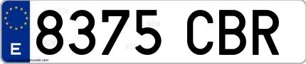 Ejemplo de matrícula española 8375 CBR