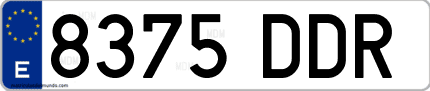 Ejemplo de matrícula de coche ordinaria 8375 DDR