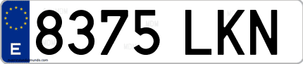 Ejemplo de matrícula de coche ordinaria 8375 LKN