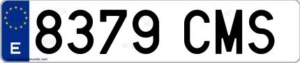 Ejemplo de matrícula española 8379 CMS