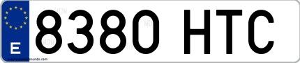 Ejemplo de matrícula española 8380 HTC