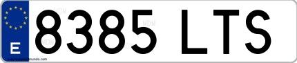 Ejemplo de matrícula española 8385 LTS