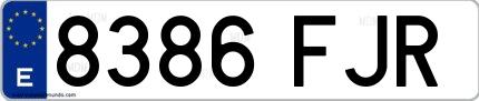 Ejemplo de matrícula española 8386 FJR